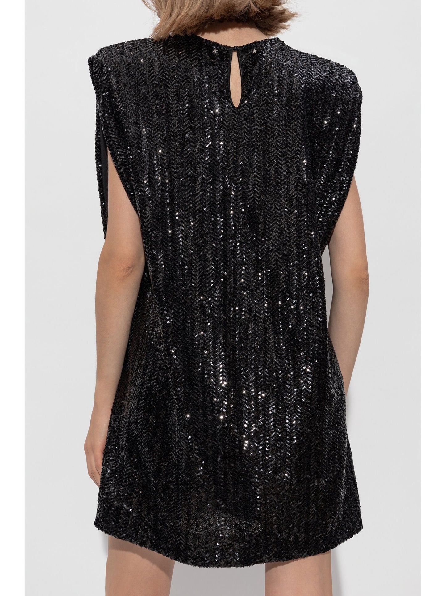 Golden Goose Women Journey W`S Sleeveless Tee Dress With Shoulderpads Full Paillettes