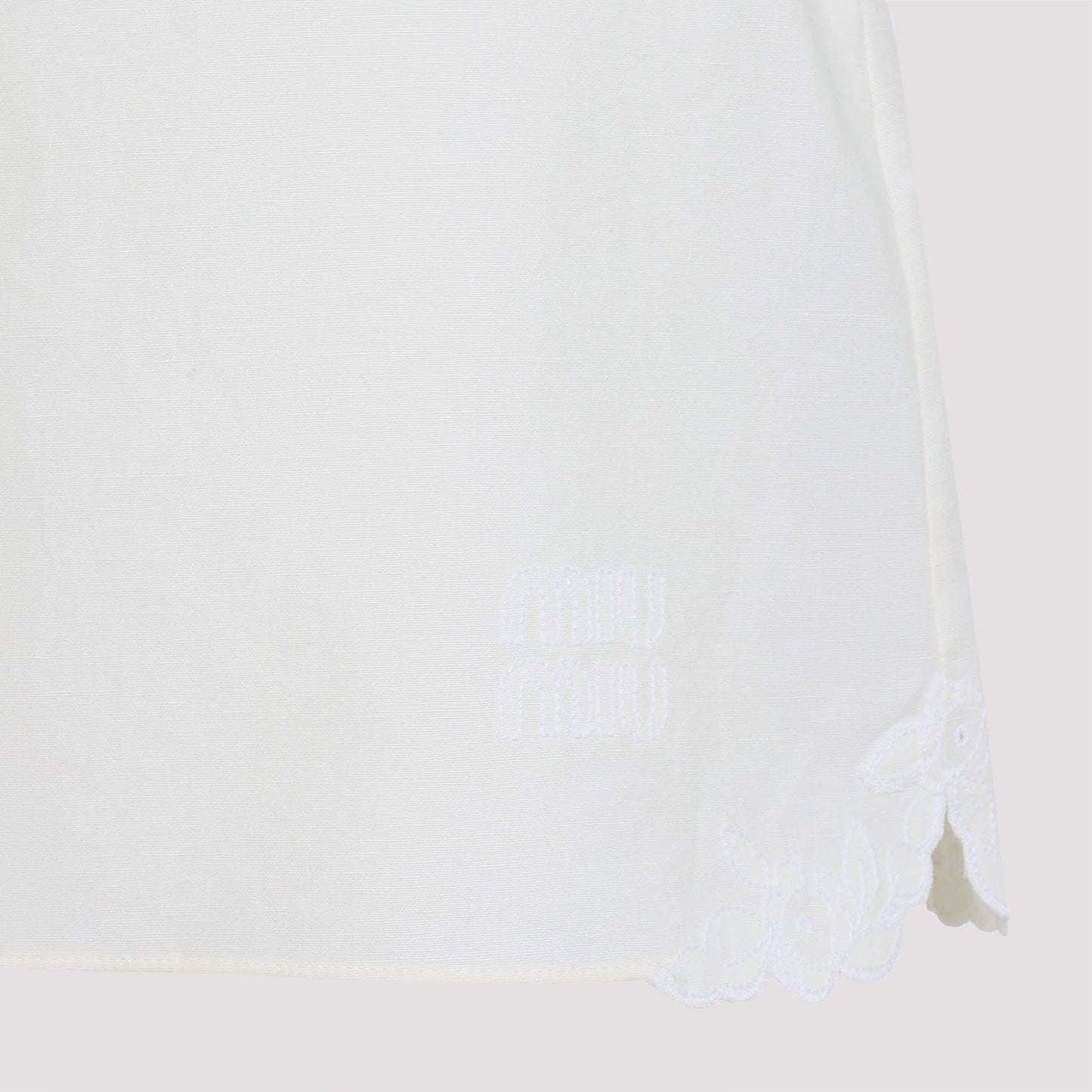 Miu Miu Linen And Cotton Mini Skirt Women
