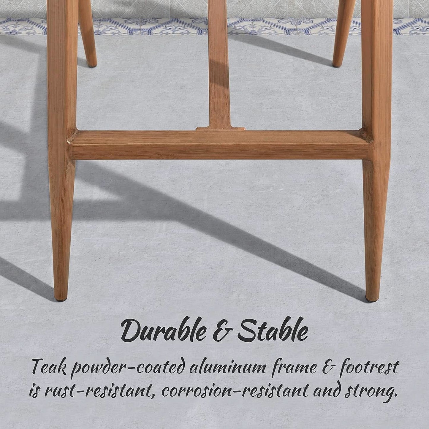 Counter Height Bar Stools With Backrest Set of 4 Rattan