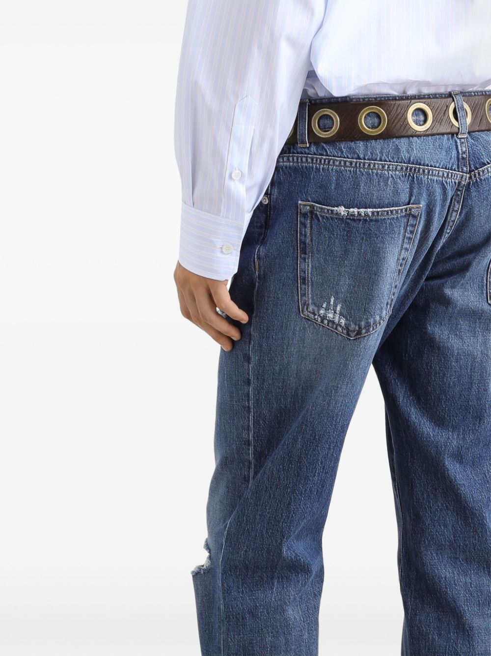 Dolce & Gabbana Men Classic Cotton Jeans With Tag With Abrasions