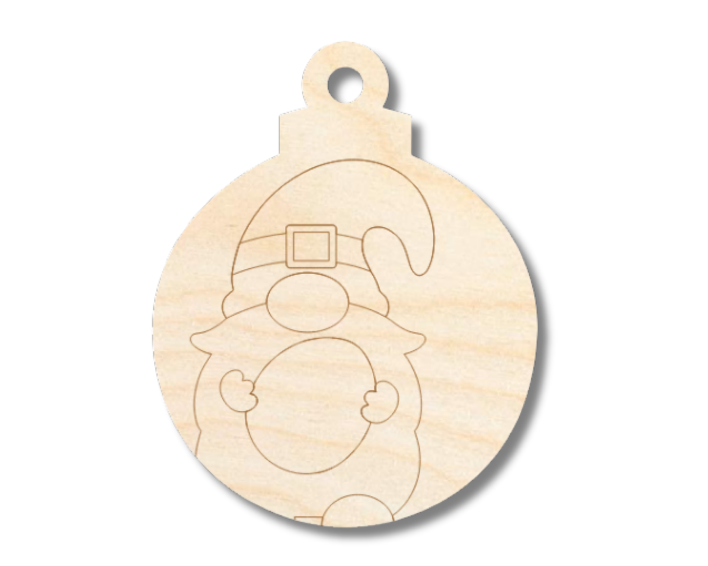 Unfinished Wood Etched Gnome Holding Egg Ornament Shape | Paint By Line Crafts | up to 30" DIY