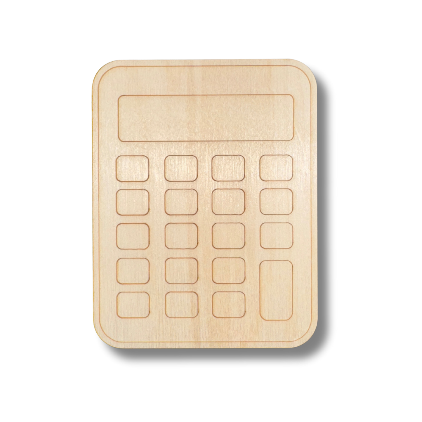 Unfinished Wood Etched Calculator Shape | Paint By Line Crafts | up to 30" DIY