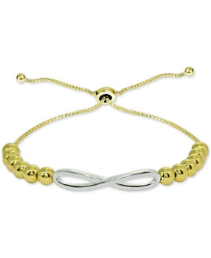 Giani Bernini Two-Tone Beaded Bolo Bracelet in Sterling Silver/18k Gold-Plate