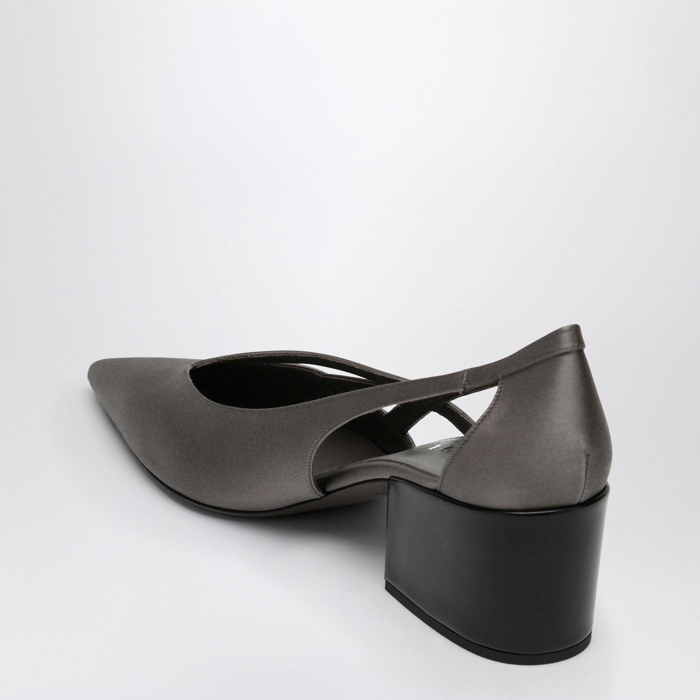 Prada Slate Grey Satin Decollete With Cut Out Women
