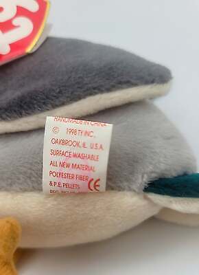 Ty Beanie Baby Jake The Mallard Drake Duck, 1997 1998 P.V.C. Pellets 14 Errors