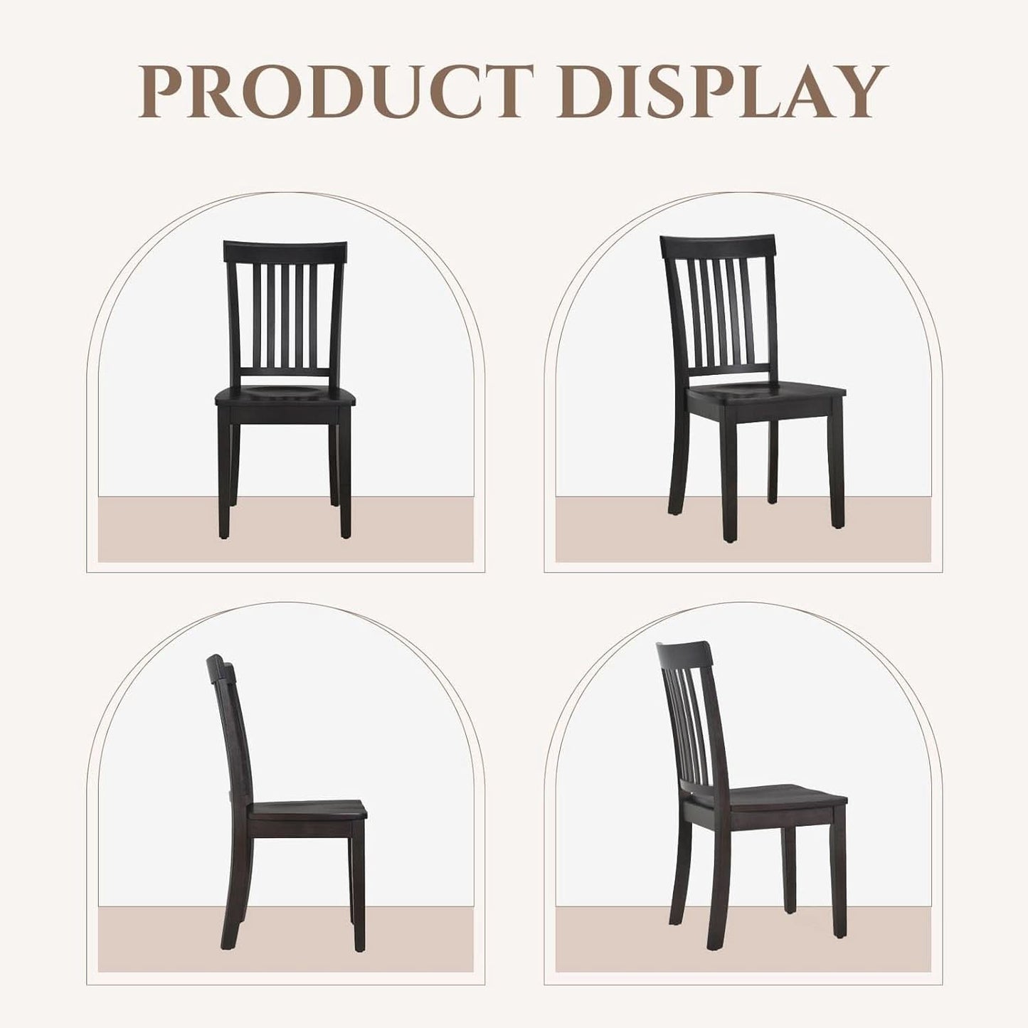 Wooden Windsor Dining Chairs Set Of 6 Dark Brown With Spindle Back