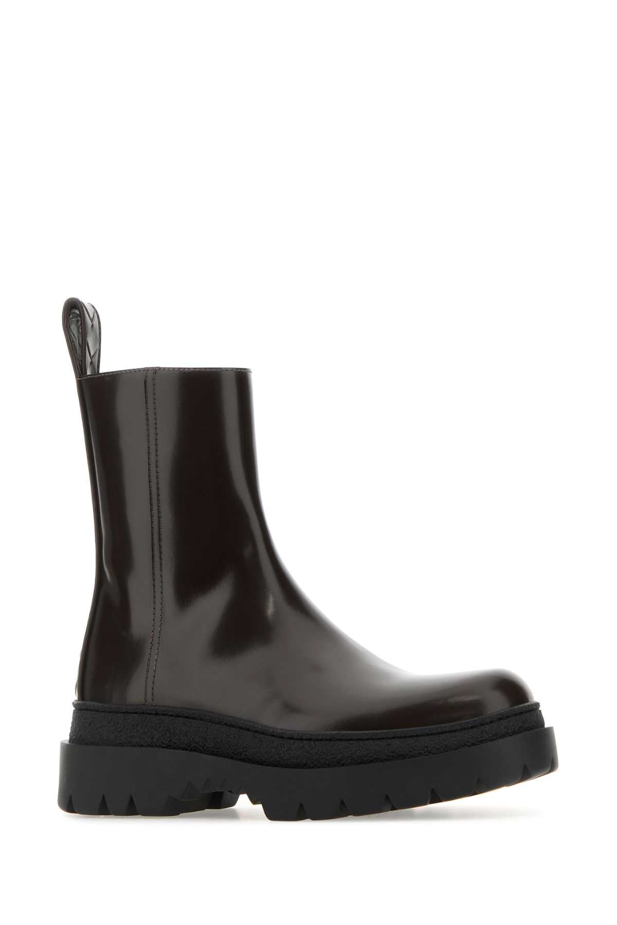 Bottega Veneta Men Chocolate Leather Highway Ankle Boots
