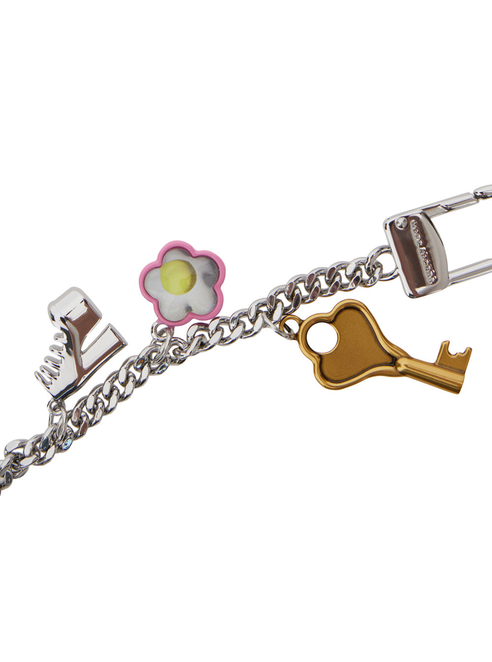 Marc Jacobs Women 'The Coin Purse Charm' Pink Keychain With Logo Lettering On The Front And Charm Embellishments In Grained Leather Woman