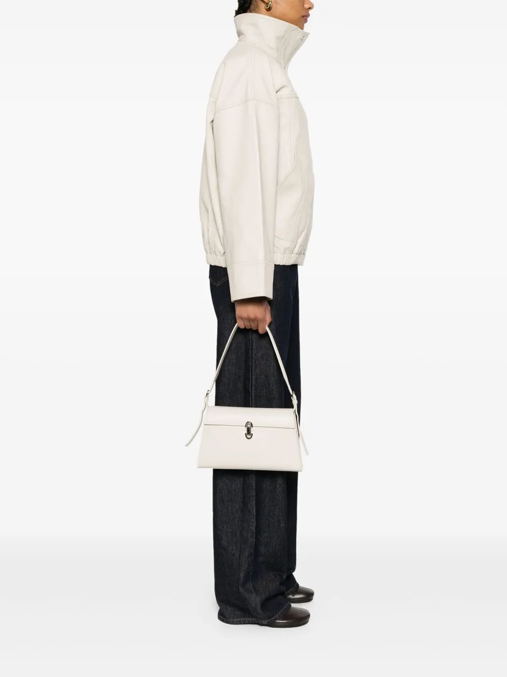 Savette Women Symmetry Shoulder Bag In Smooth Calf Leather
