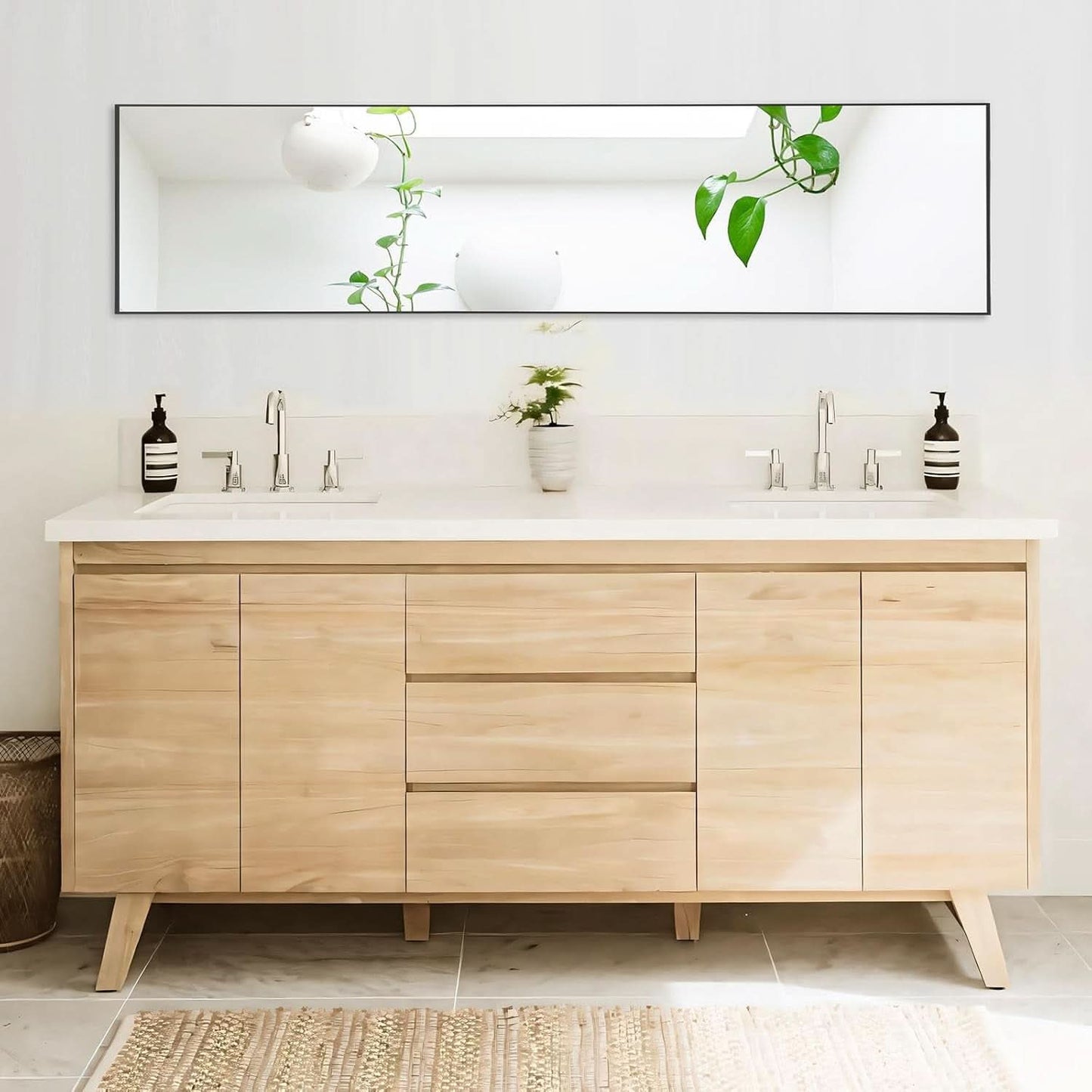 Full Length Floor Mirror 59x17 Aluminum Frame for Bedroom