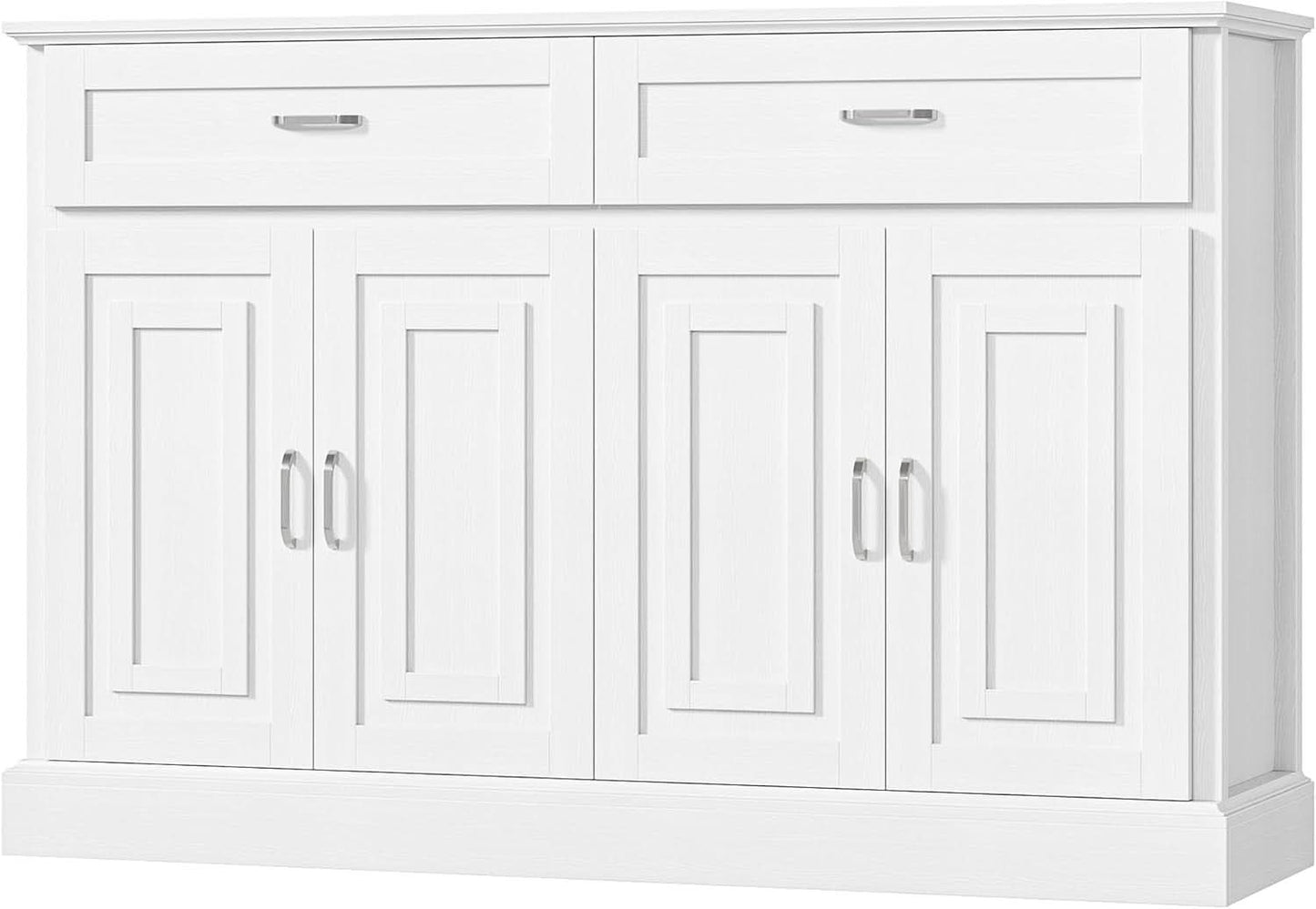 Black 55 Inch Farmhouse Buffet Cabinet With Storage Drawers
