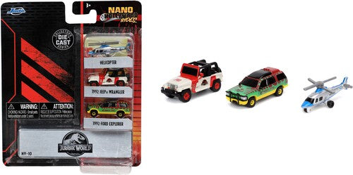 Jada Nano Hwr Jurassic World 3-pack Die-cast W1 - Jada Nano Hwr Jurassic World 3-pack Die-cast W1 - Collectibles