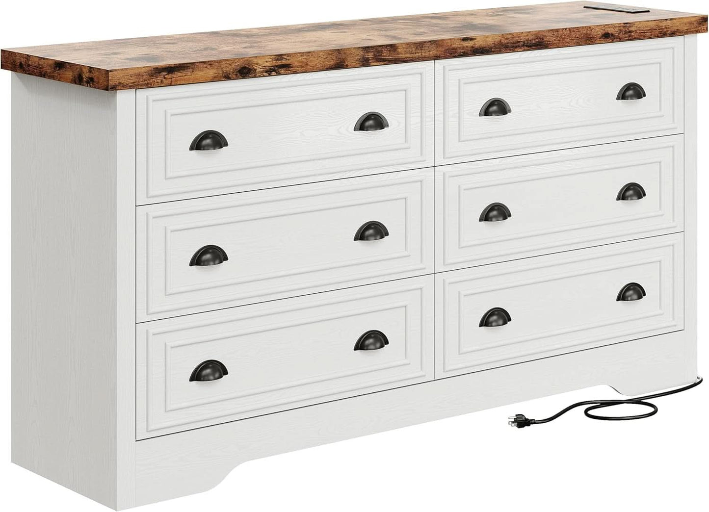 59Inch Dresser With BuiltIn Charging Station USB Port