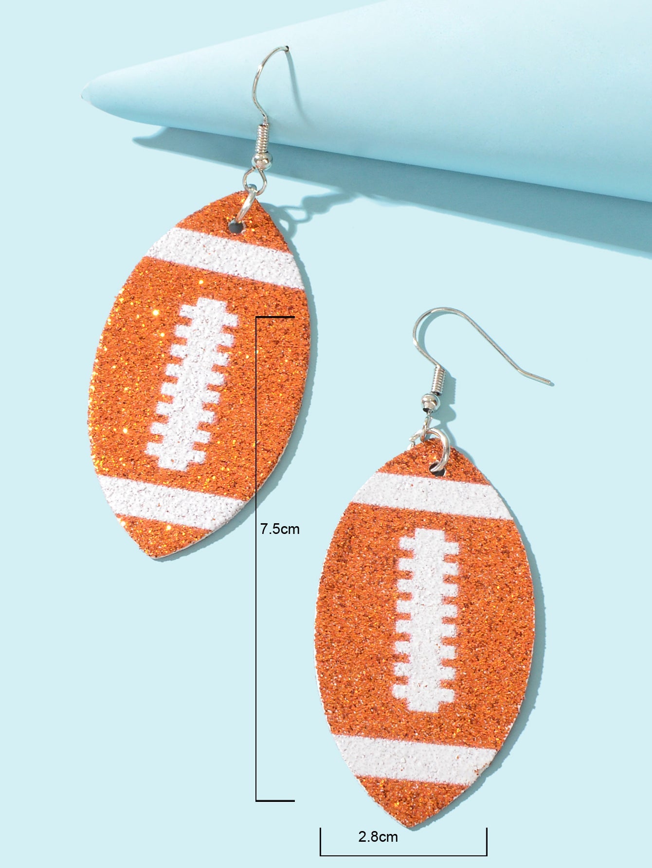 Cool Pu Leather Footy Earrings Girls Team Gift Rugby Football AFL