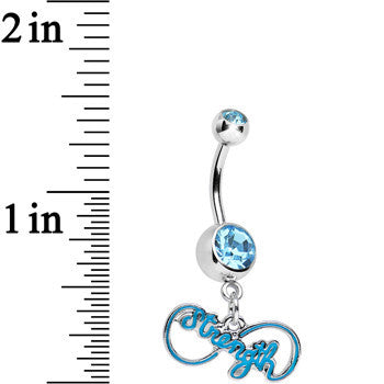 Aqua Gem Infinite Strength Dangle Belly Ring
