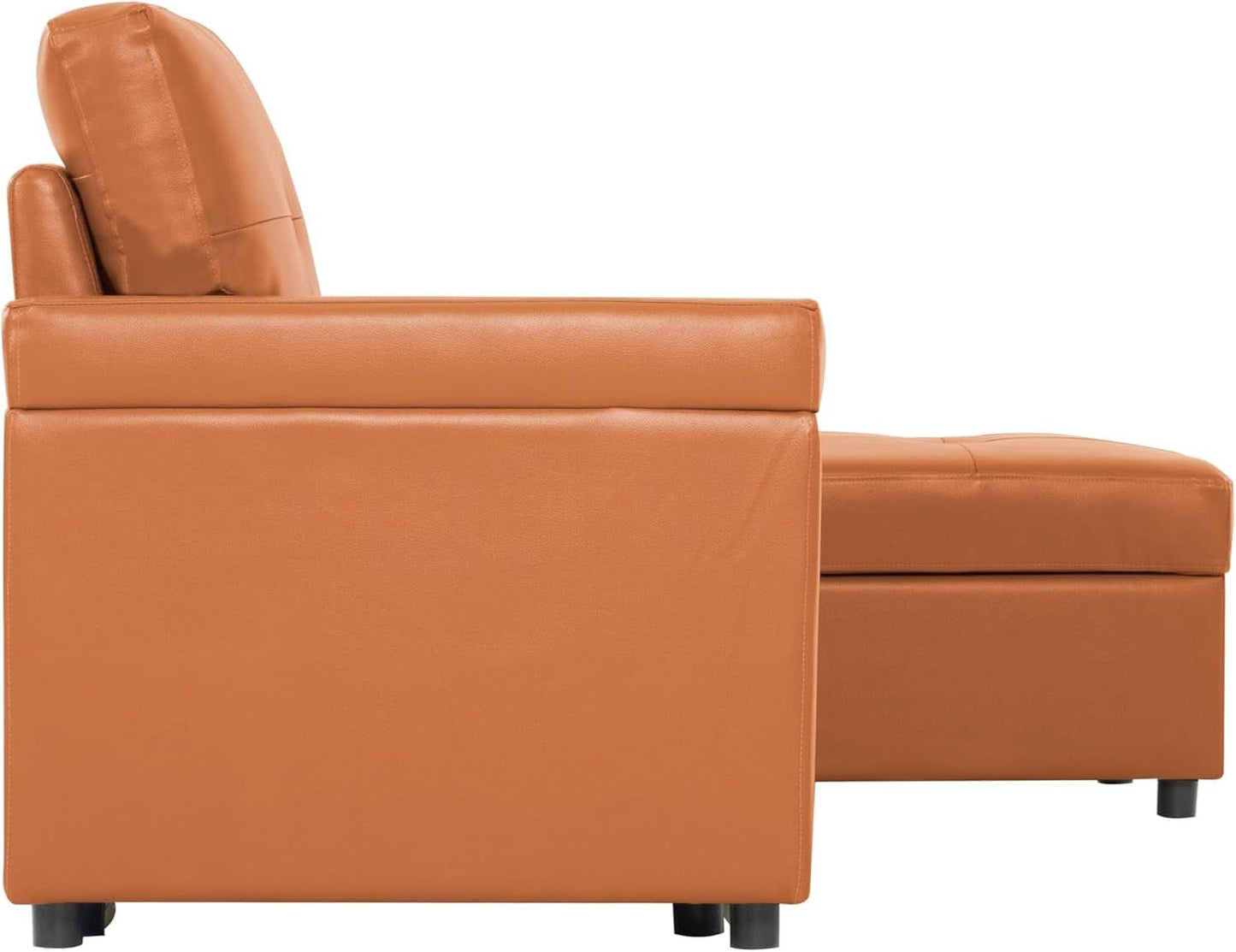 Caramel Sleeper Sofa With Storage Chaise Modern Comfort