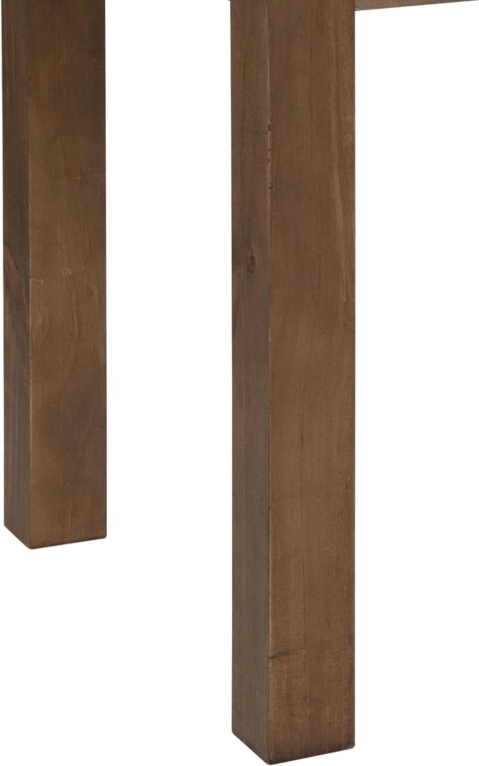 Rustic Brown Solid Wood Dining Table 46x30 Seats 4
