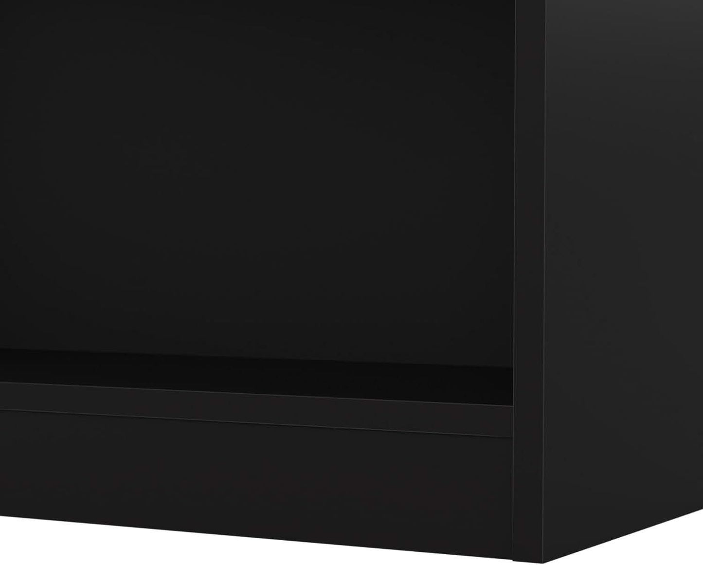 Black Universal Small 2 Shelf Bookcase Set For Home Office