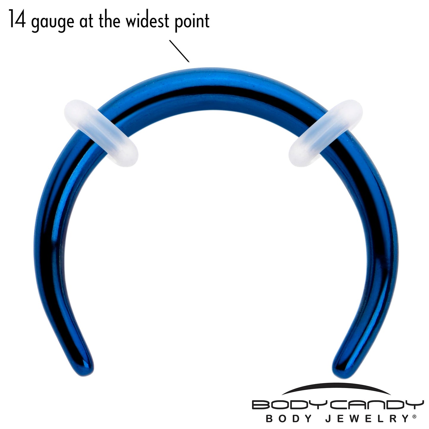 14G 3/8 Blue Pincher Crescent Taper