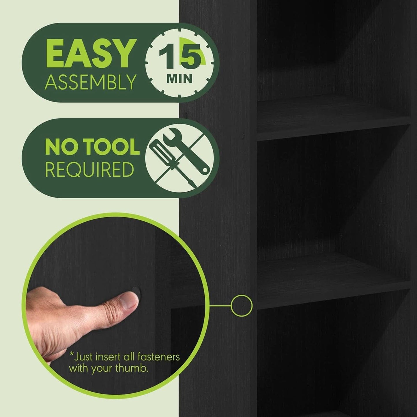 Pasir Open Shelf Bookcase Blackwood No Tool Assembly