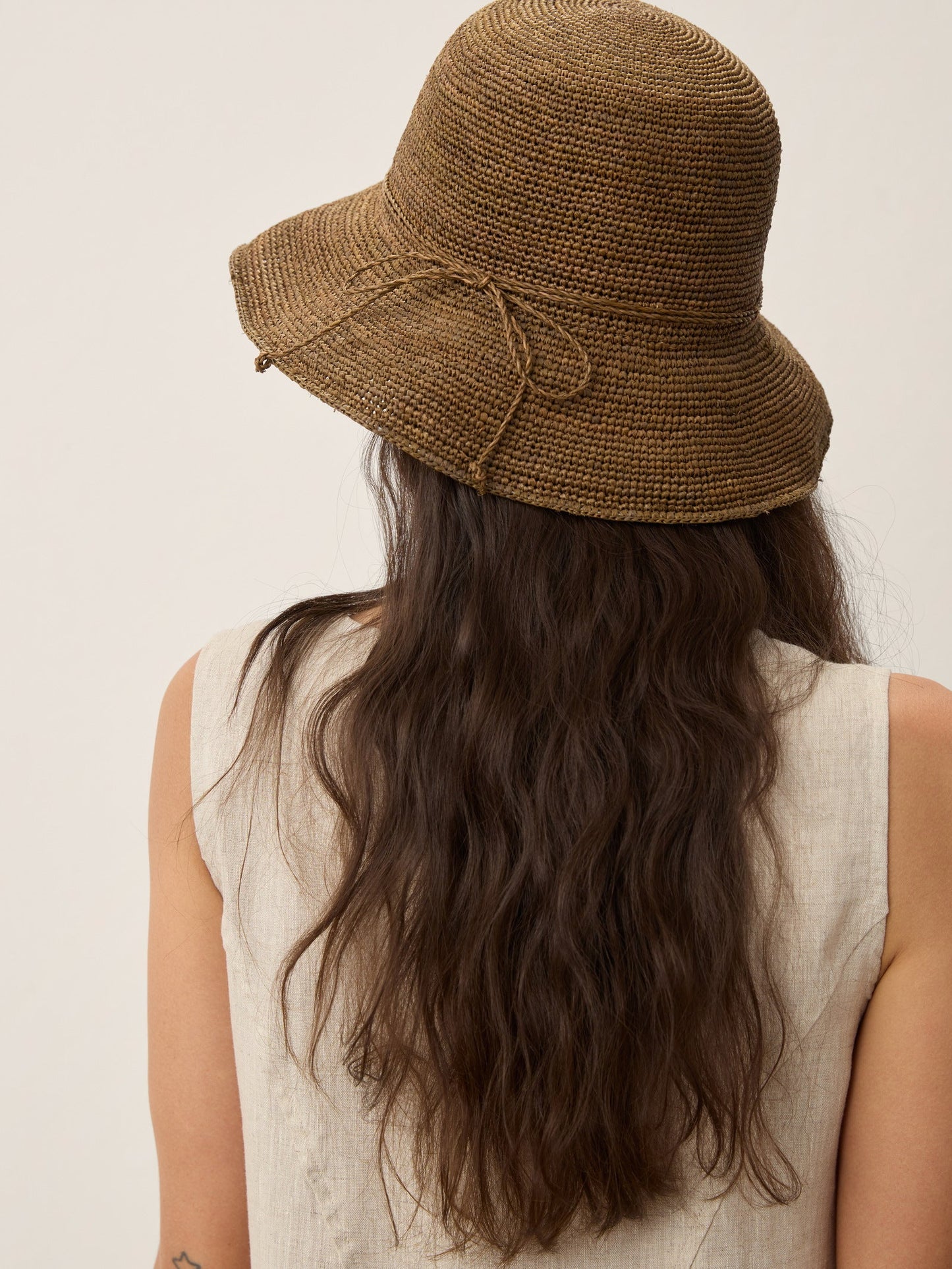 Handwoven Raffia Wide-Brim Sun Hat With Removable Bow