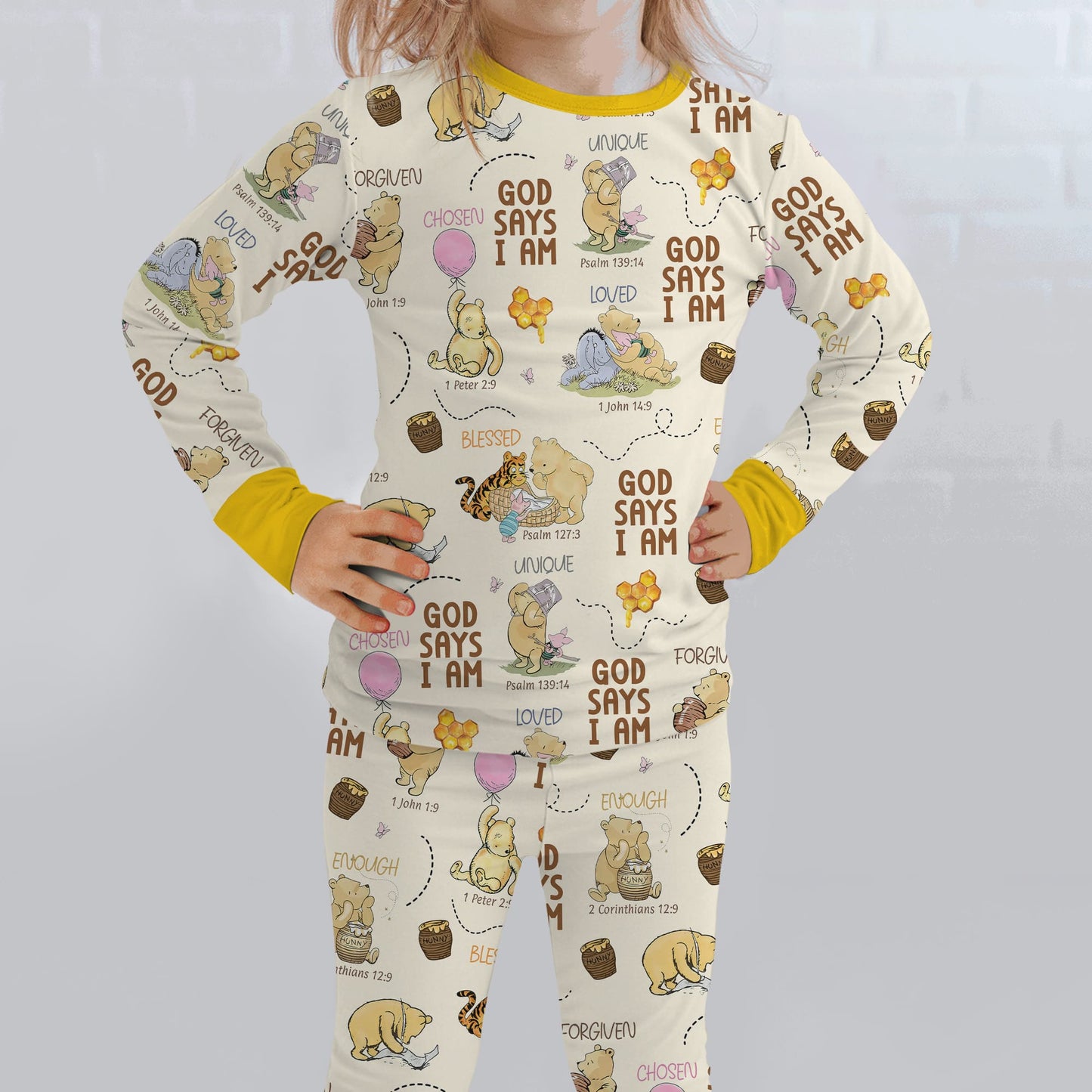 God Says I Am – Little Blessings Two Piece Long Sleeve Pajama Set