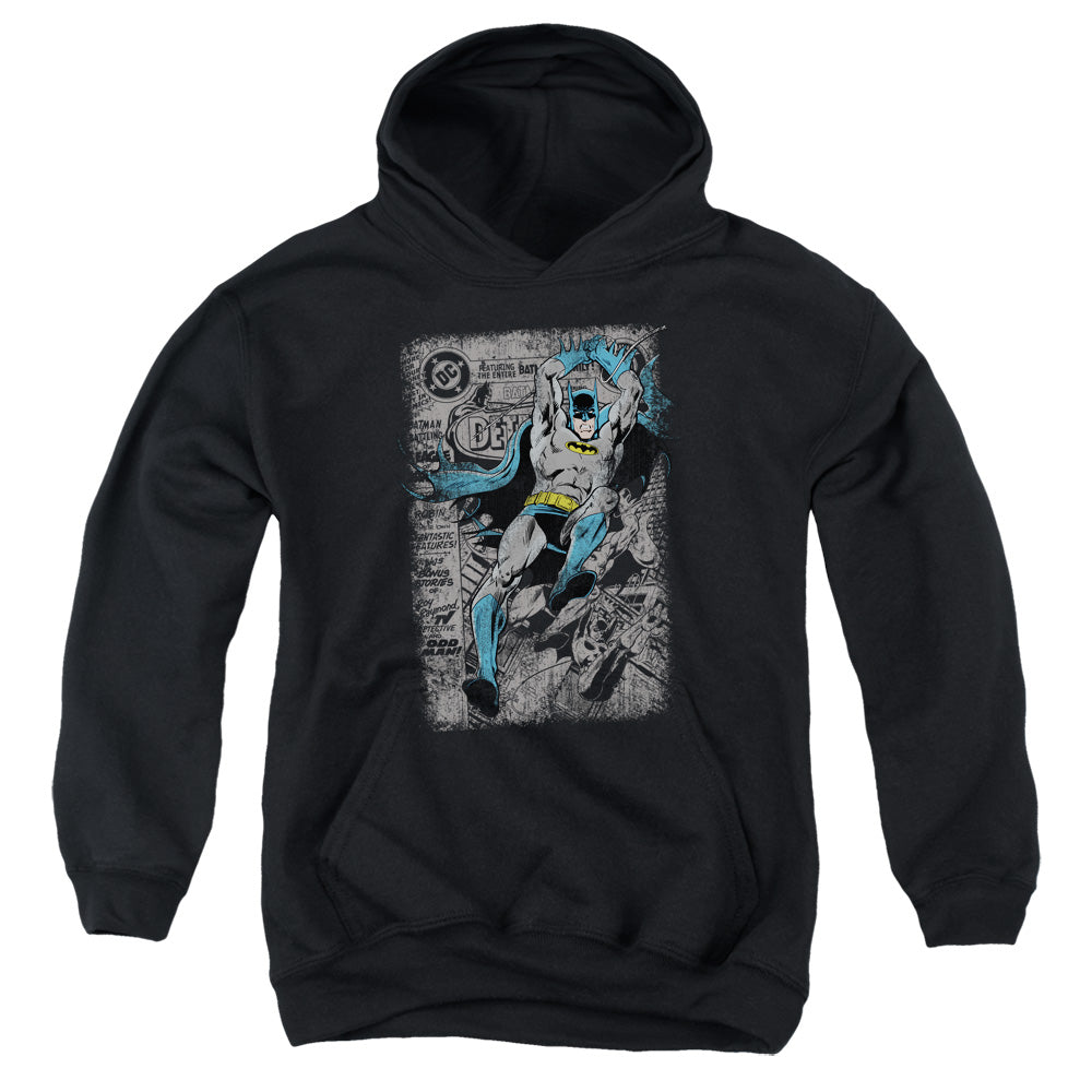 Batman Detective #487 Distress Kids Youth Hoodie Black Officially Licensed