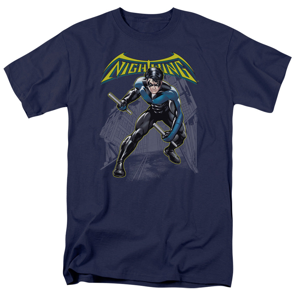 Batman Nightwing Mens T Shirt Navy Officially Licensed