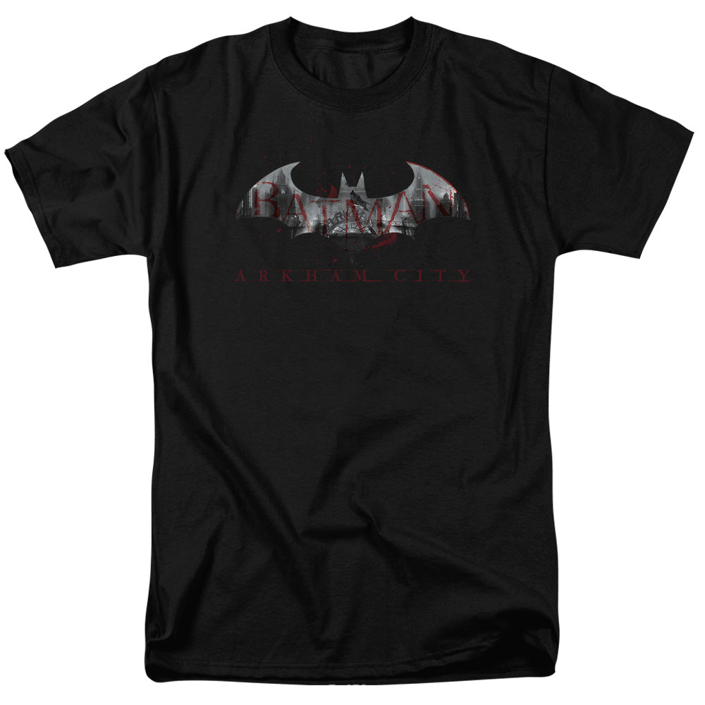 Batman Arkham City Bat Fill Mens T Shirt Black Officially Licensed