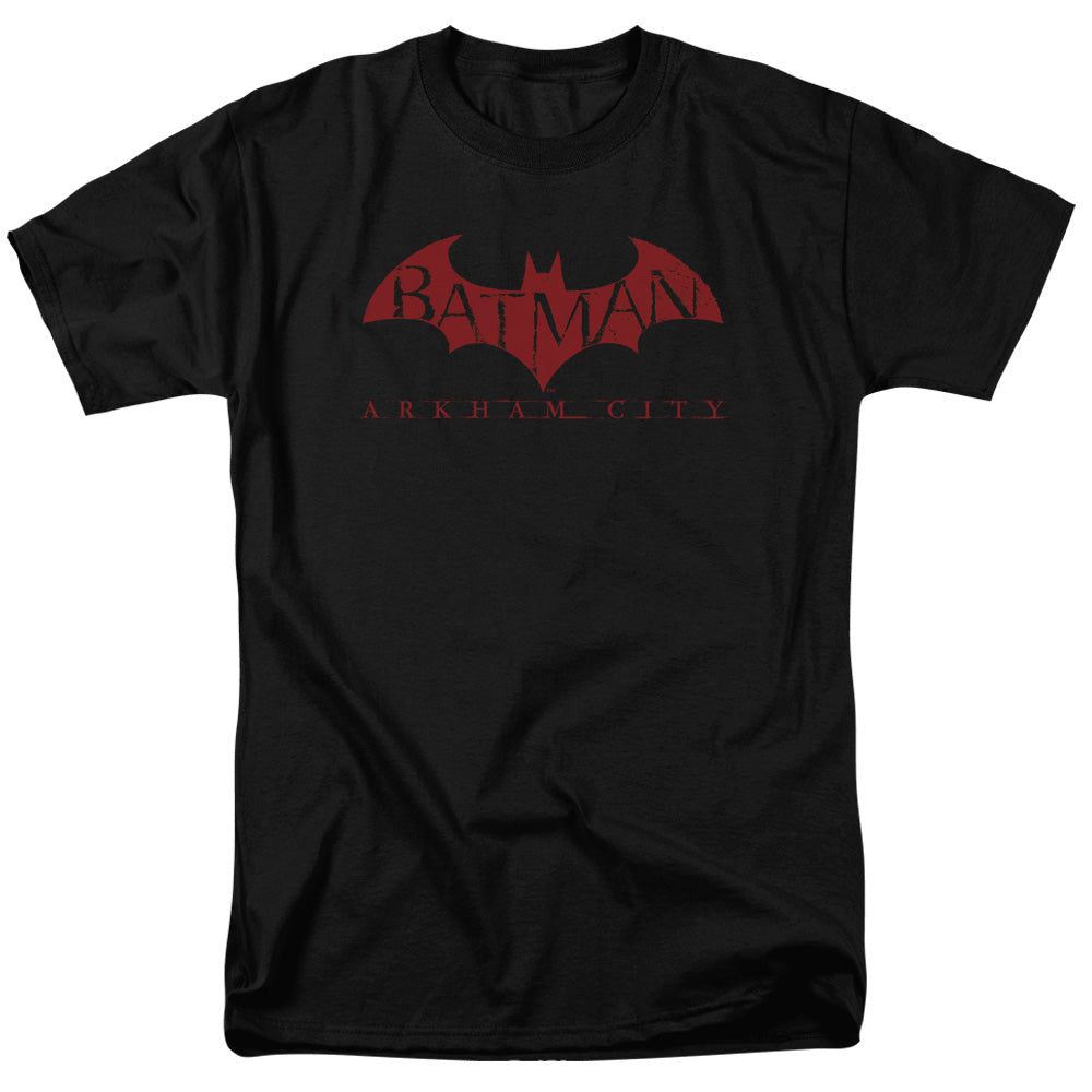Batman Arkham City Red Bat Mens T Shirt Black Officially Licensed