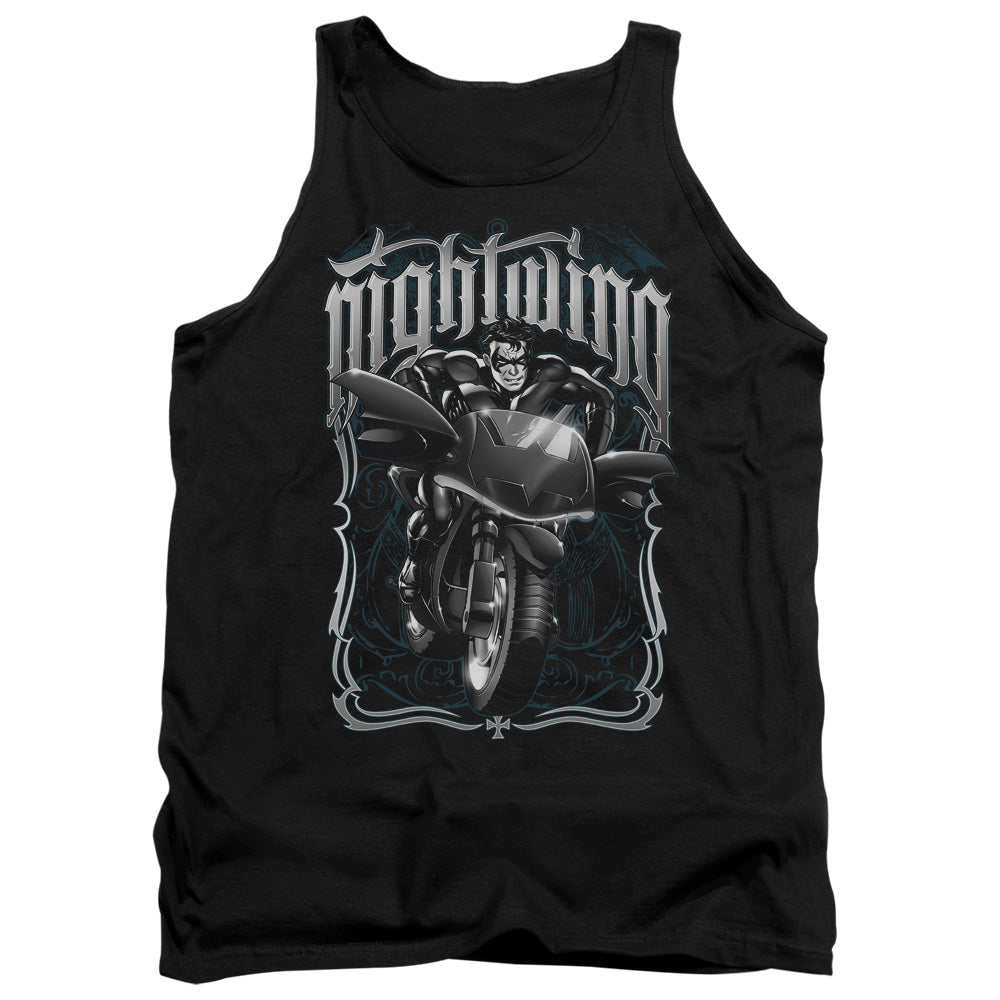 Batman Nightwing Biker Mens Tank Top Shirt Black Officially Licensed