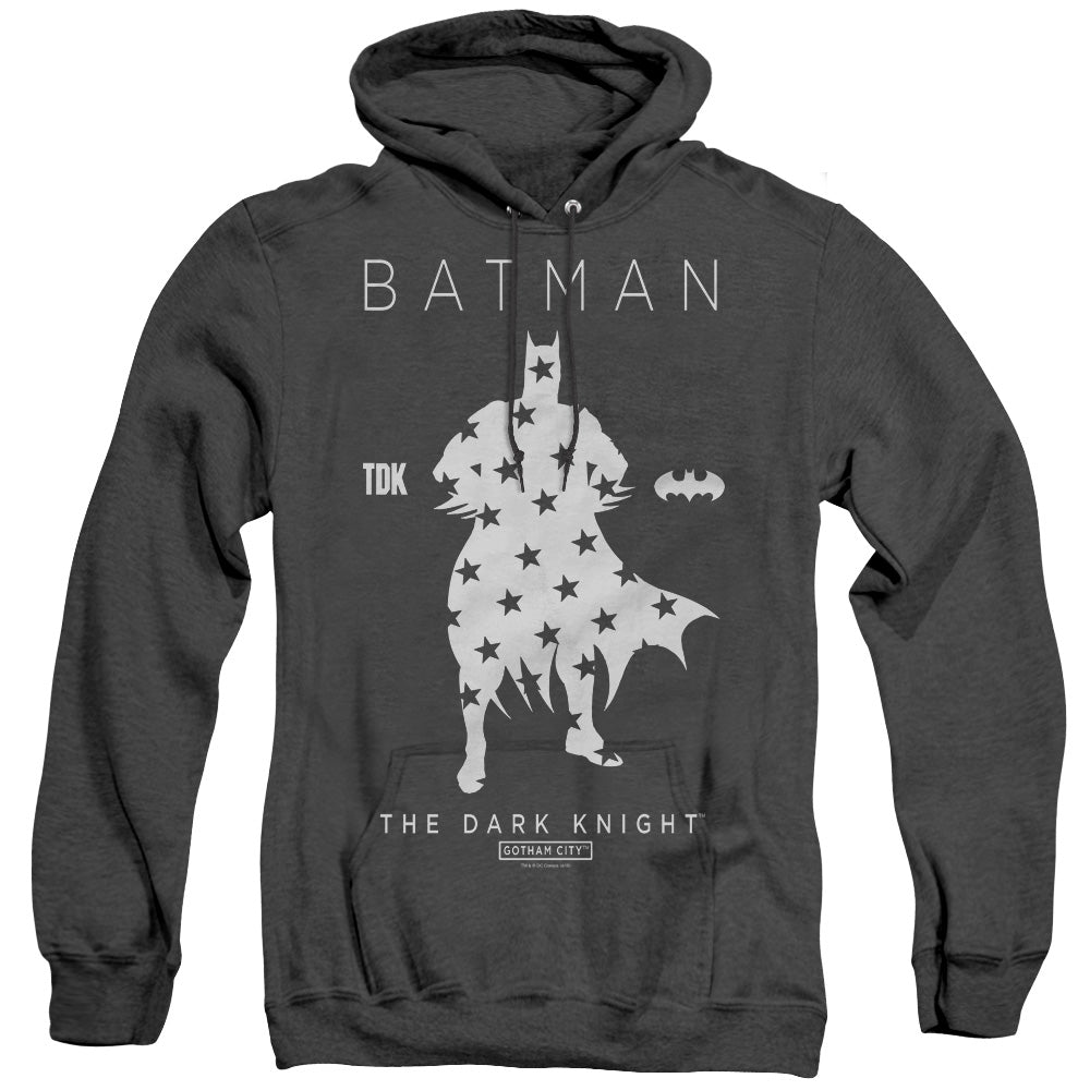 Batman Star Silhouette Heather Mens Hoodie Black Officially Licensed