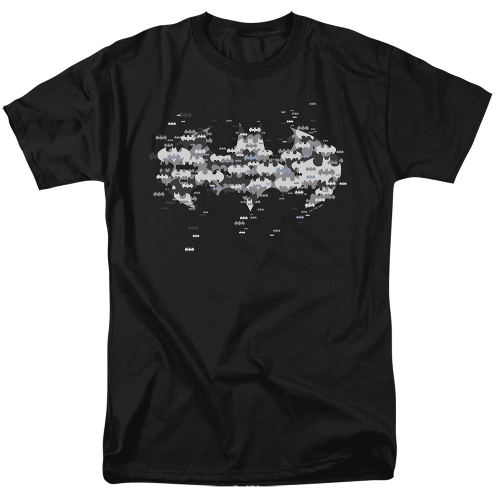 Batman Multi Bat Logo Mens T Shirt Black Officially Licensed
