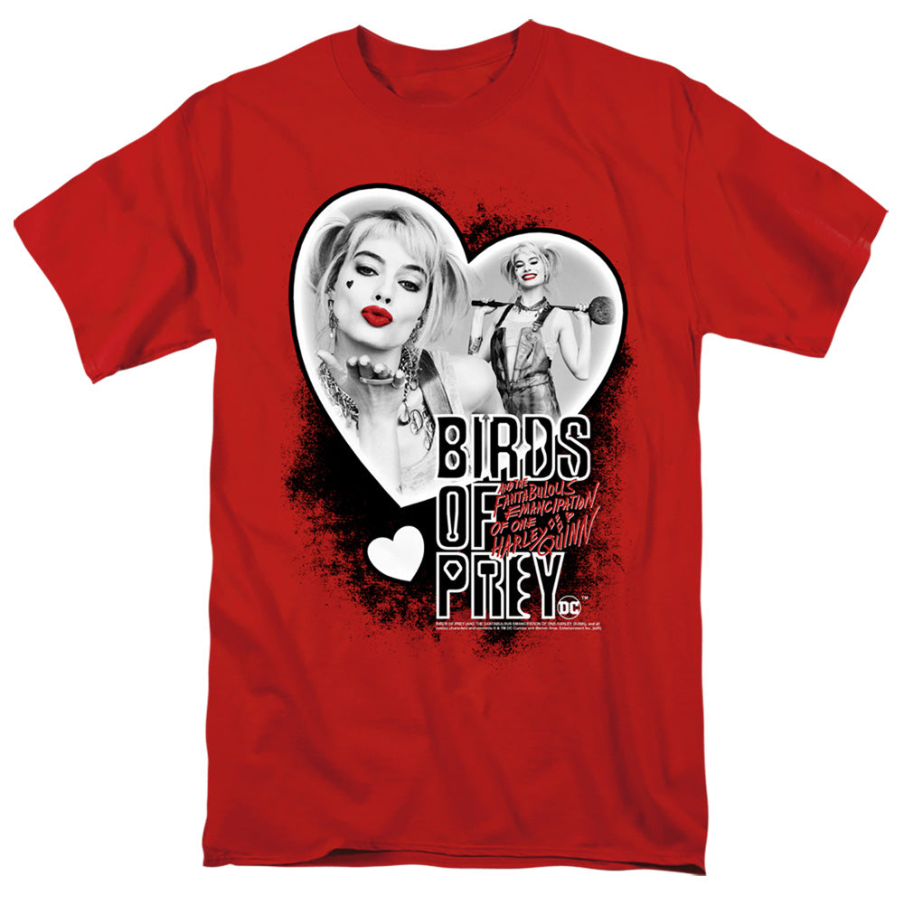 Birds Of Prey Heart Harley Mens T Shirt Red Officially Licensed