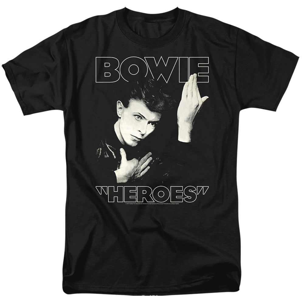 David Bowie Heroes Cover Mens T Shirt Black Officially Licensed