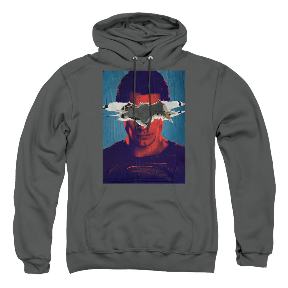 Batman Vs Superman Superman Poster Mens Hoodie Charcoal Officially Licensed