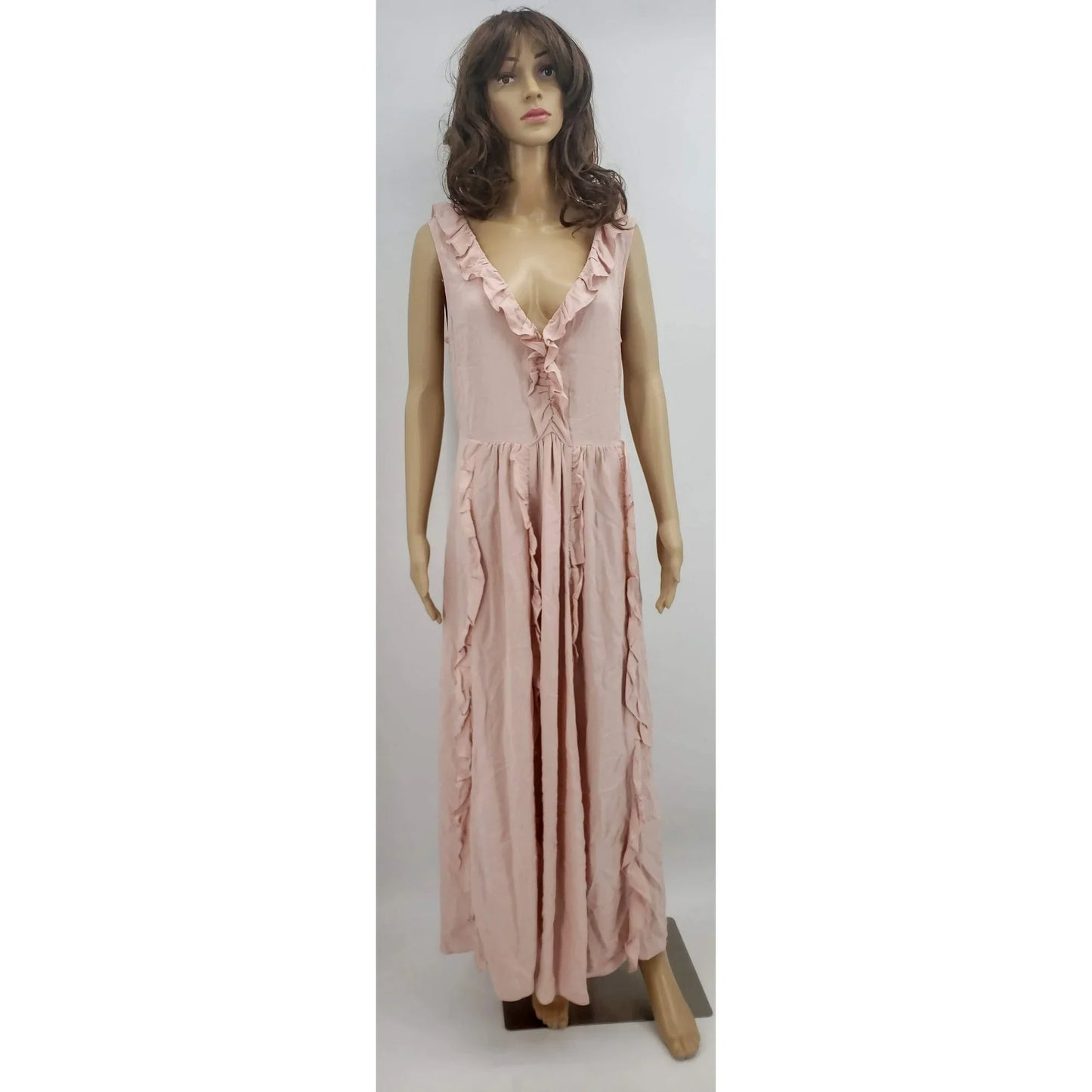 Bardot Womens Ruffle Maxi Dress Blush, Size 12