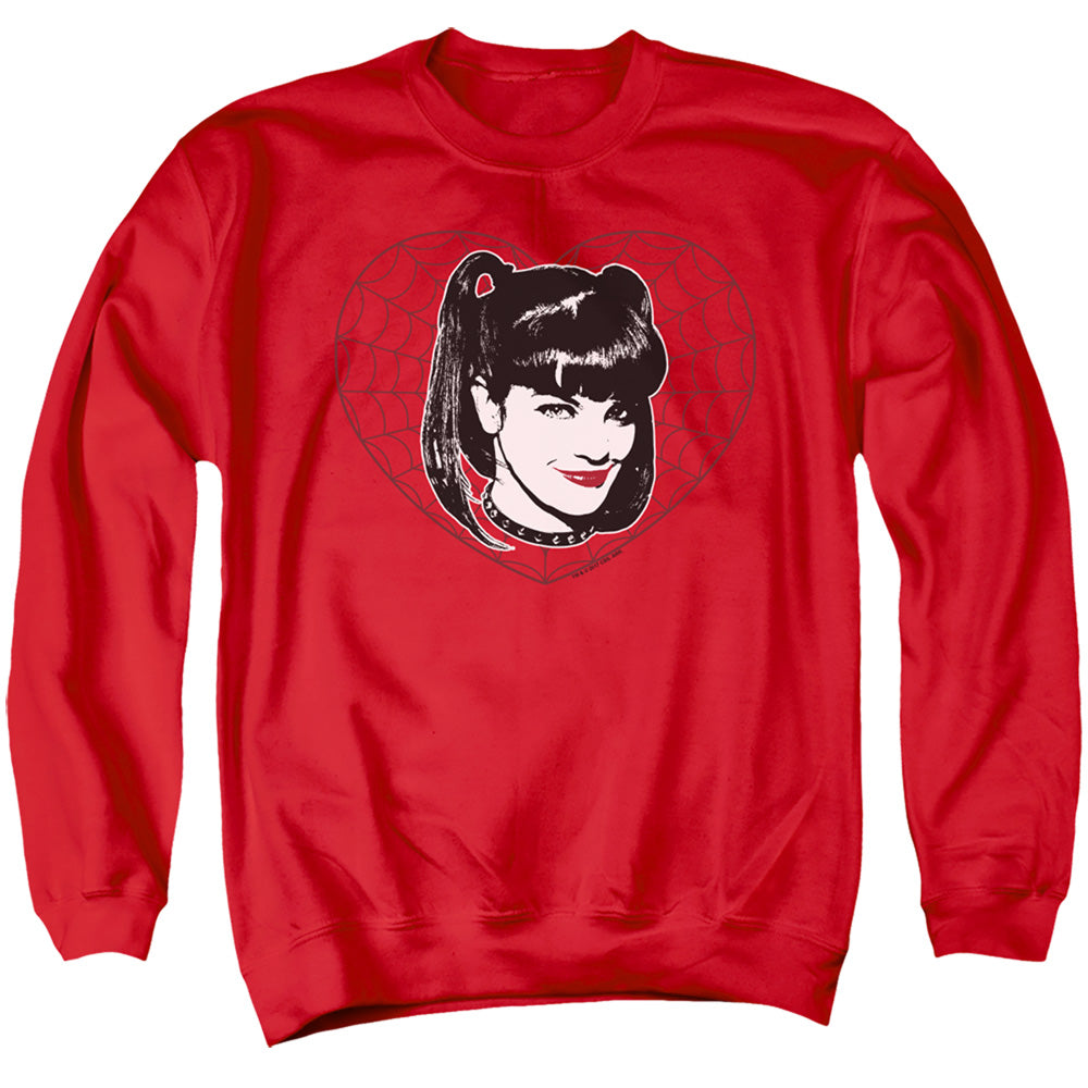 Ncis Abby Heart Mens Crewneck Sweatshirt Red Officially Licensed