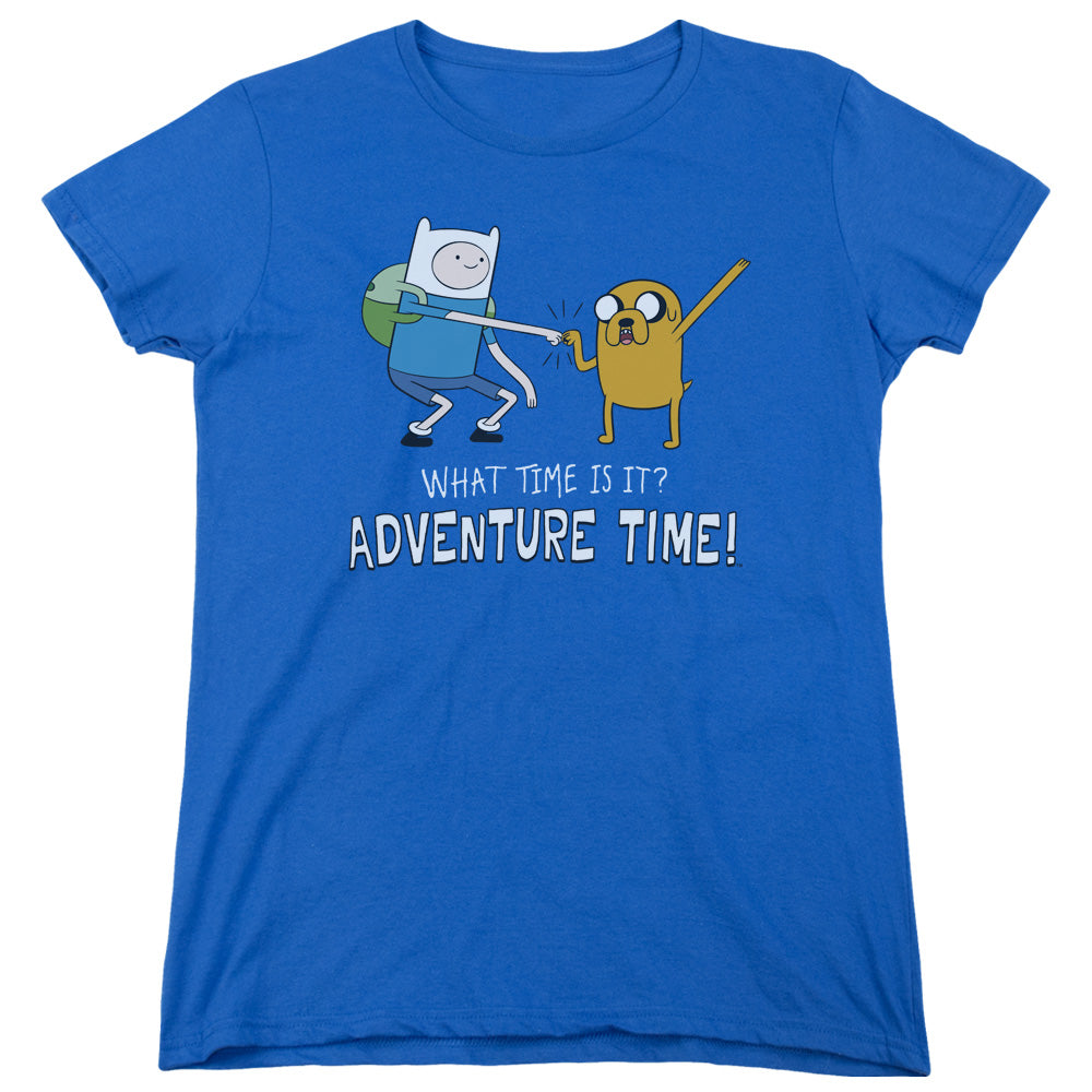 Adventure Time Fist Bump Womens T Shirt Royal Blue Officially Licensed