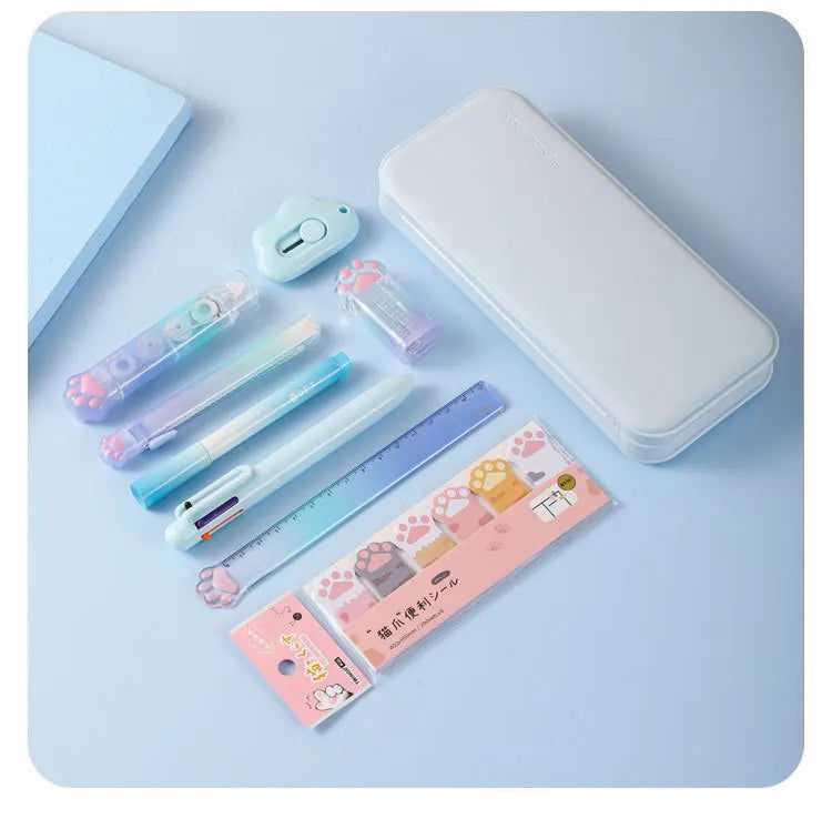 Creative Cute Cat Paw Stationery Set 9 in 1, Office Supplies For School Students
