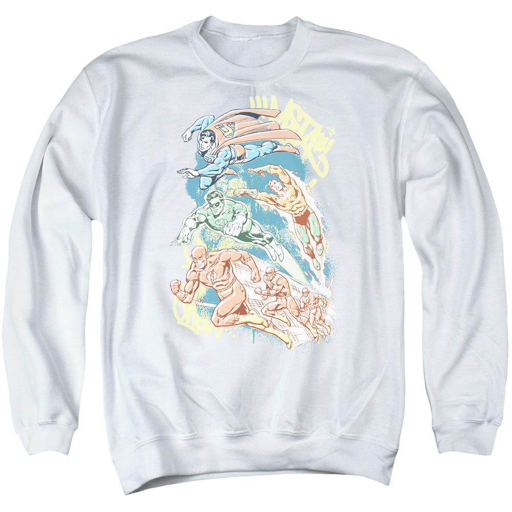 Dc Halftone League Mens Crewneck Sweatshirt White