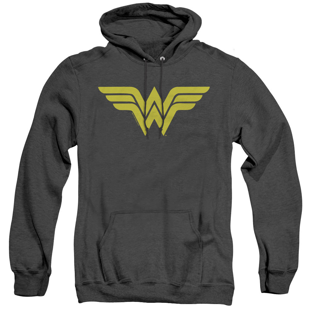 Dc Wonder Woman Logo Heather Mens Hoodie Black Officially Licensed