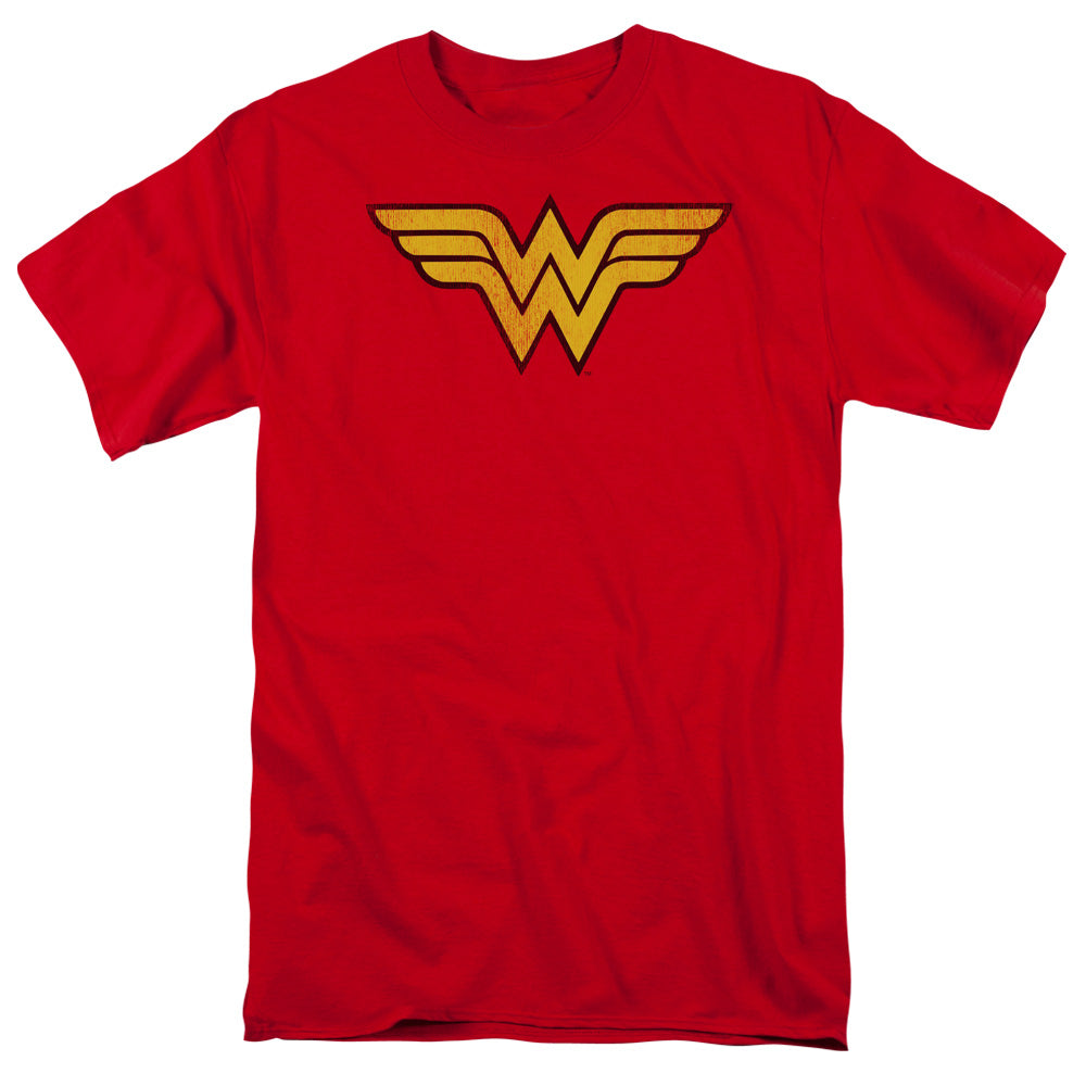 DC Comics Wonder Woman Logo Dist Mens T Shirt Red Officially Licensed