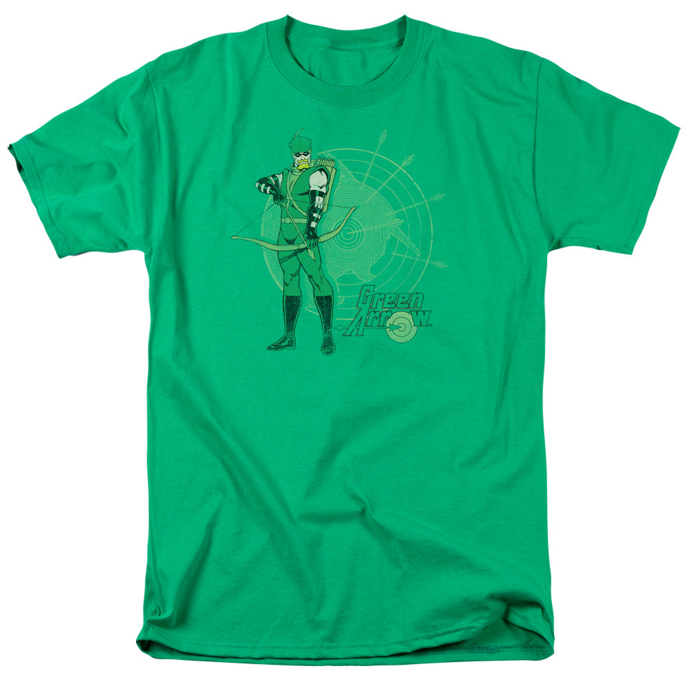 DC Comics Green Arrow Target Mens T Shirt Kelly Green Officially Licensed