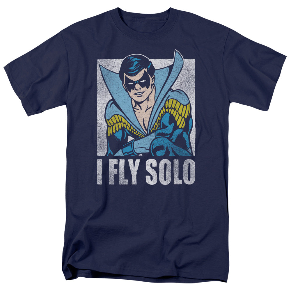 DC Comics Fly Solo Mens T Shirt Navy Blue Officially Licensed