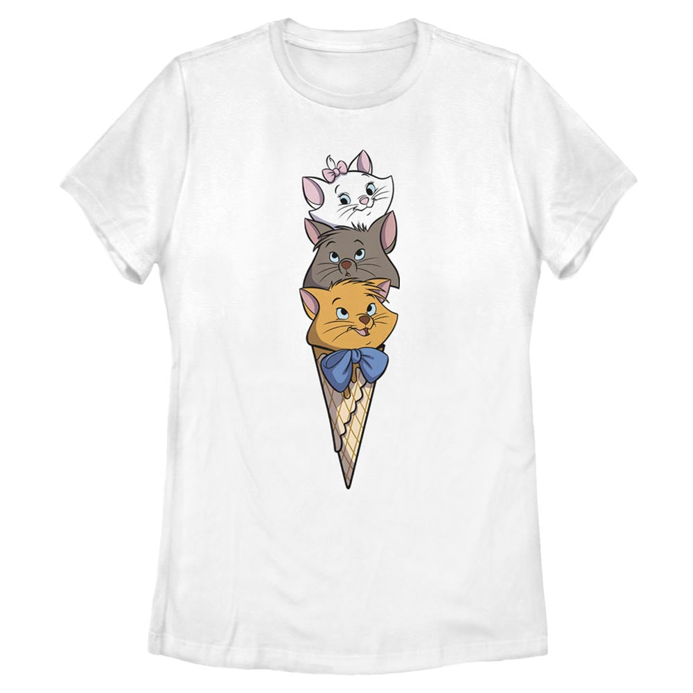 Disney Kitten Ice Cream Stack Womens T Shirt