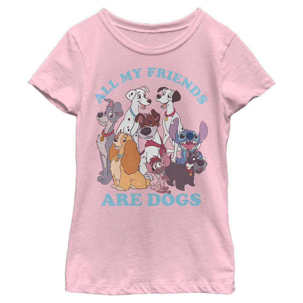 Disney All My Friends are Dogs Girls Kids T Shirt