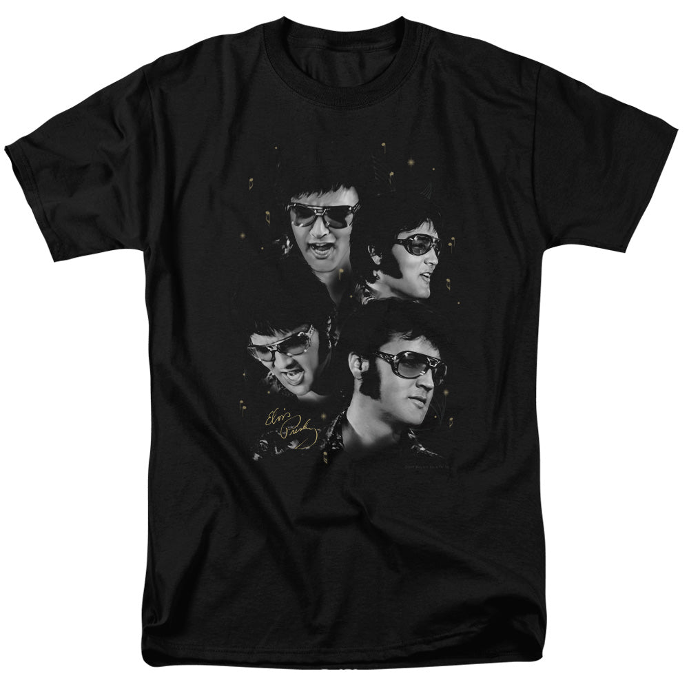 Elvis Presley Faces Mens T Shirt Black Officially Licensed