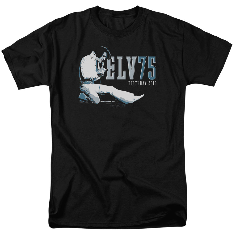 Elvis Presley Elv 75 Logo Mens T Shirt Black Officially Licensed