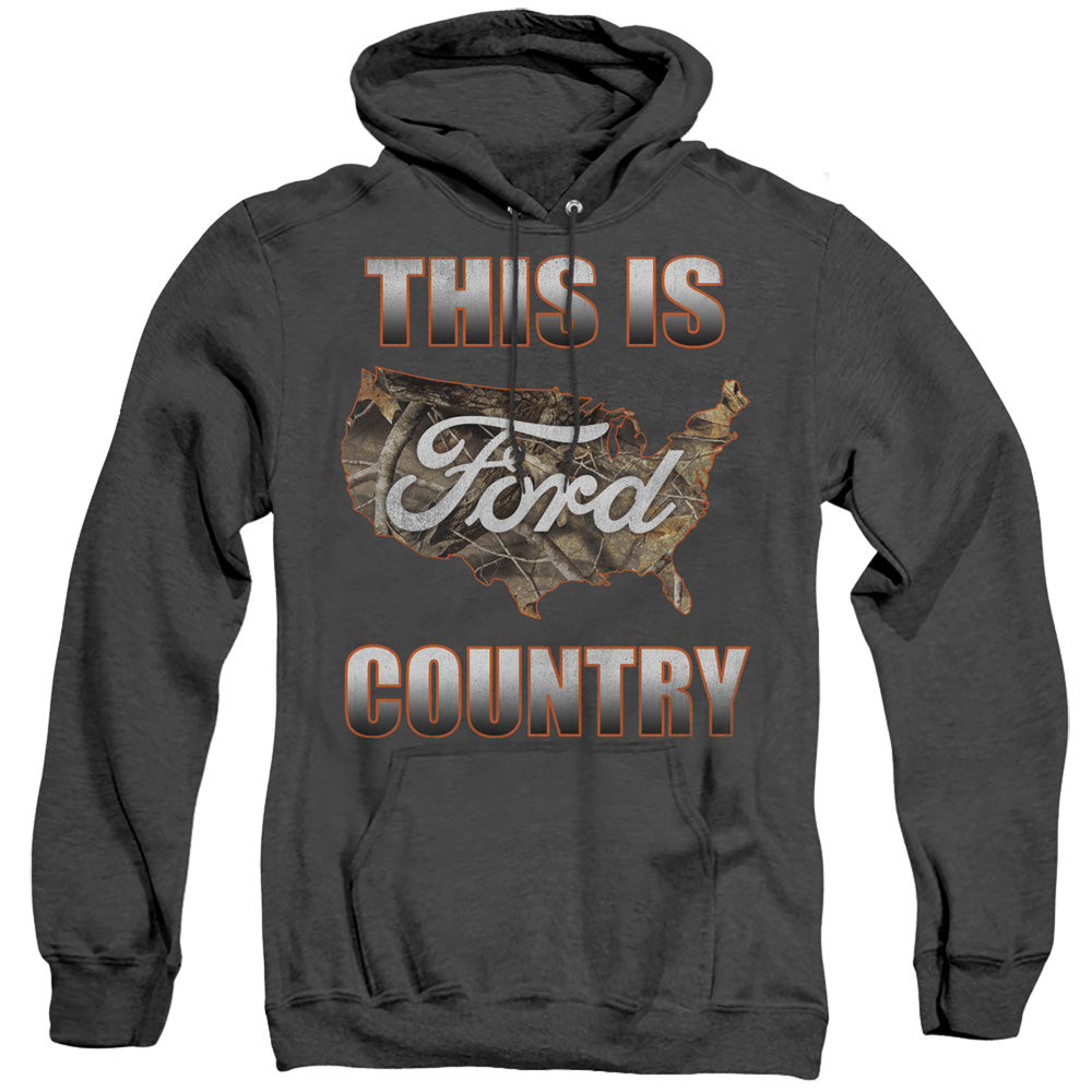 Ford Go Further Orange Camo Heather Mens Hoodie Black Officially Licensed